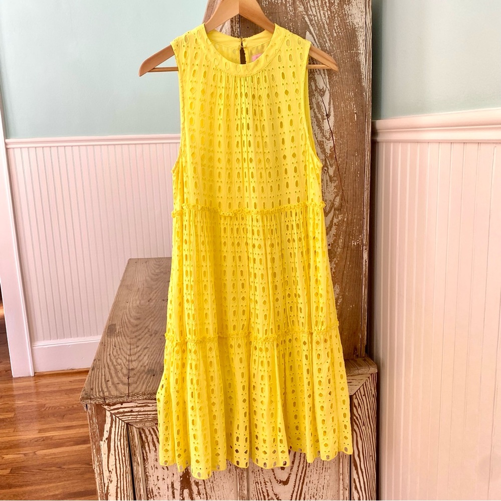Lilly Pulitzer yellow A-line sleeveless dress size M